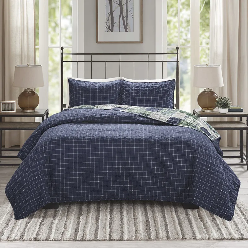 Madison Park Timber 3 Piece Reversible Printed Quilt Set