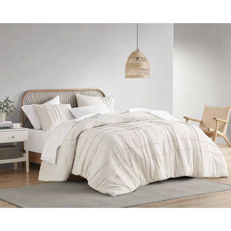 Comfort Spaces Walker Soft Washed Pleated Comforter Set