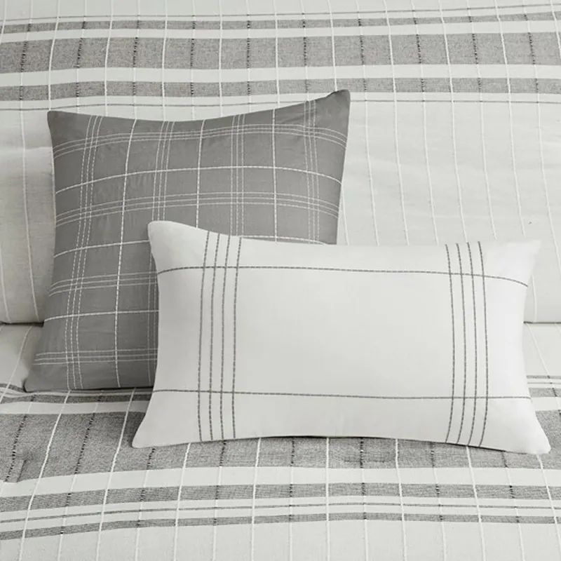 Harbor House Blue Morgan 6 Piece Cotton Jacquard Oversized Comforter Set