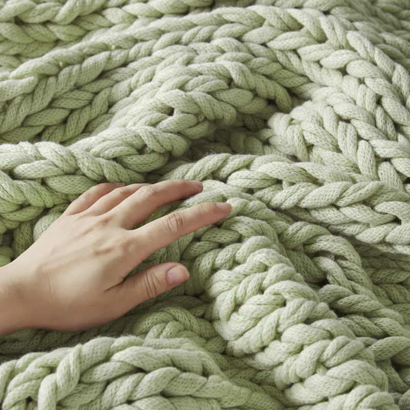 Madison Park Chunky Double Knit Handmade Throw Blanket