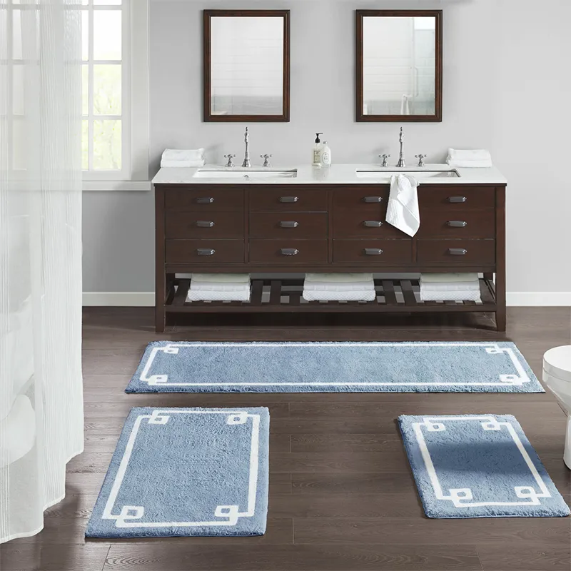 Evan Cotton Tufted Bath Rug 24x72 - Blue