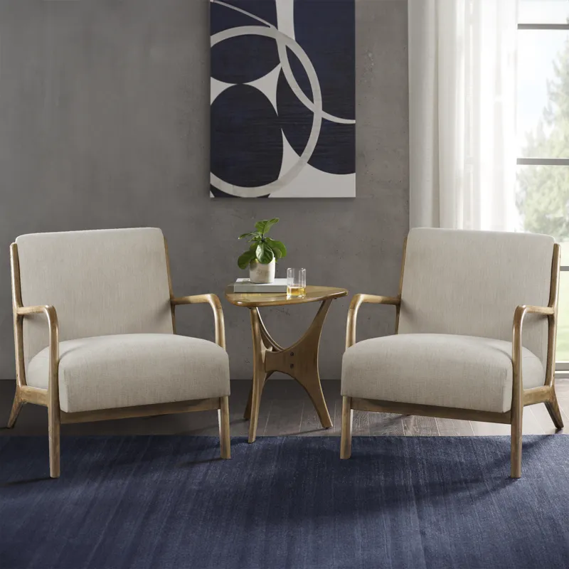 Novak Lounge Chair Set of 2 - Cream