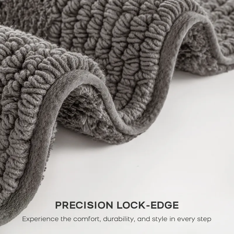 Splendor 100% Cotton Tufted 3000 GSM Reversible Bath Rug - Charcoal