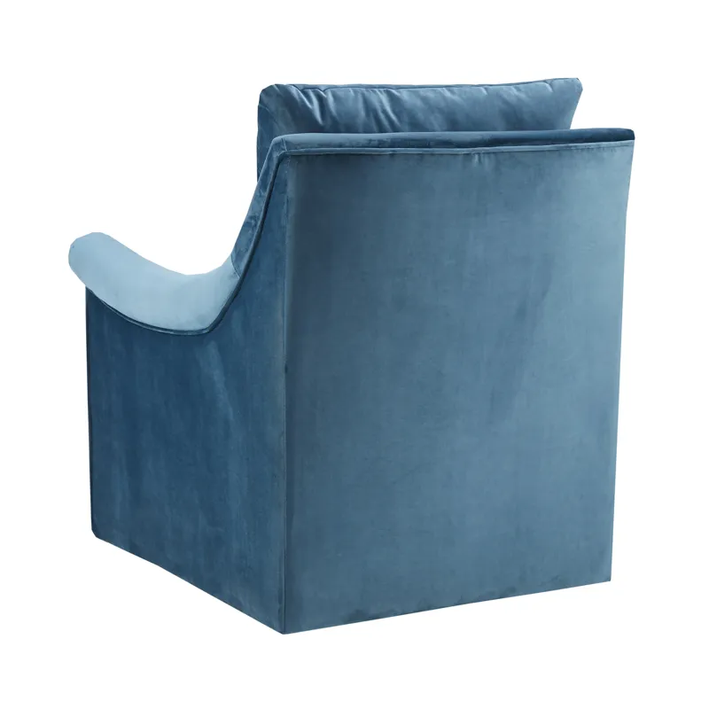 Deanna Upholstered Swivel Accent Chair - Blue