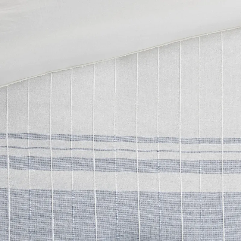 Harbor House Blue Morgan 5 Piece Cotton Jaquard Duvet Set