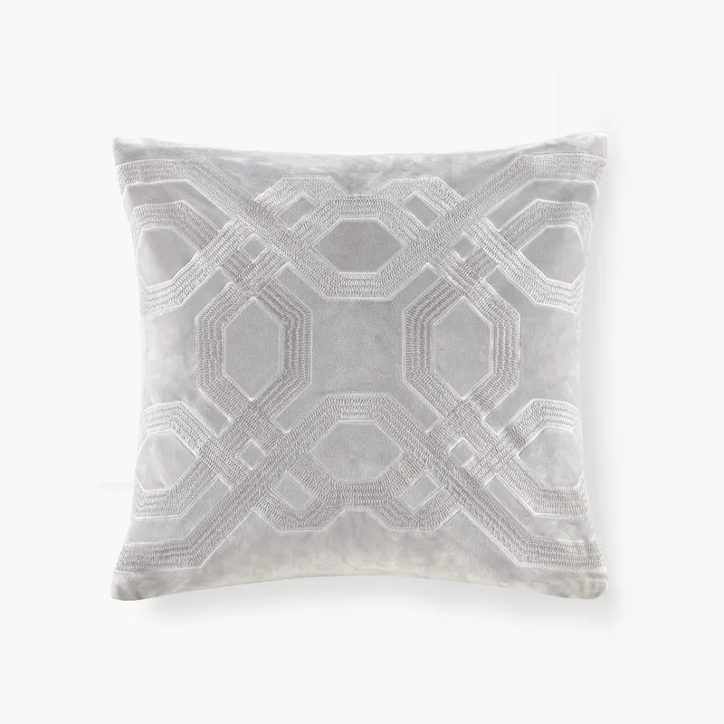 Biron Square Decor Pillow - Silver