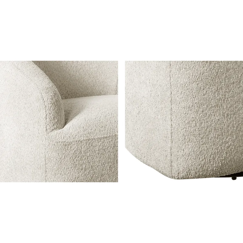 Bonn Upholstered 360 Degree Swivel Chair - Cream