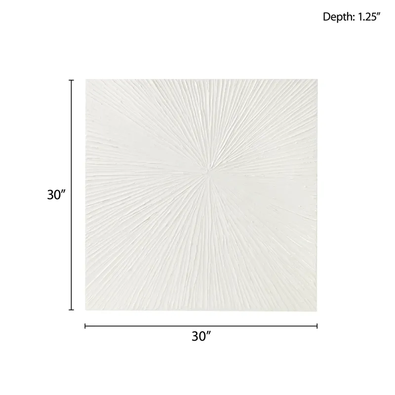 Madison Park Signature Sunburst Hand Painted Dimensional Resin Wall Art - White