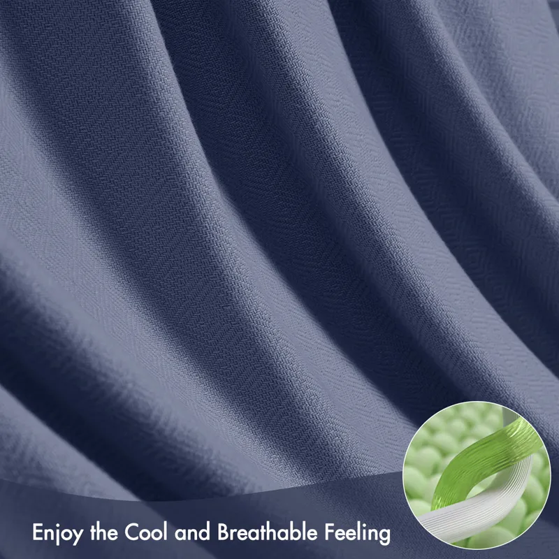 Bamboo Cotton Full/Queen Rayon from Bamboo Cotton Blanket - Navy