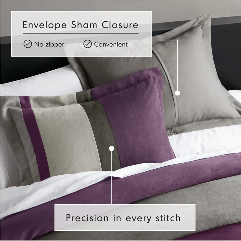 Comfort Spaces Highland Stripe Pieced Faux Suede Comforter Set