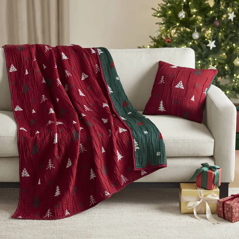Madison Park Winter 2 Pieces Throw Set - Red