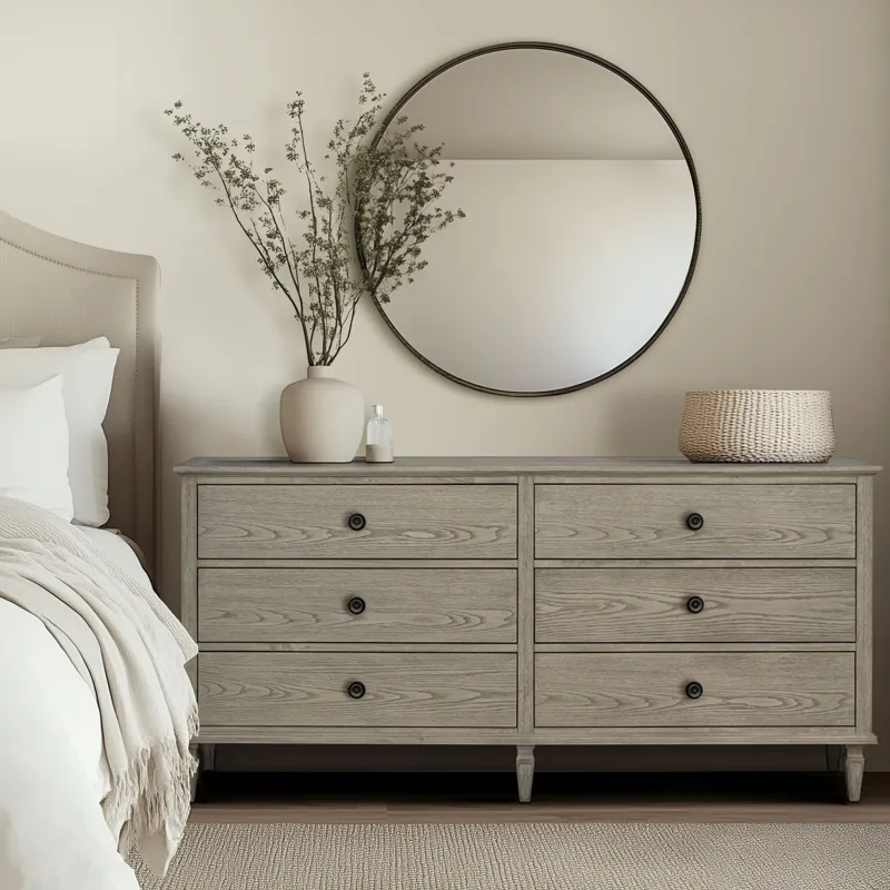 Victoria 6-drawer wood dresser (70\") - Reclaimed Grey