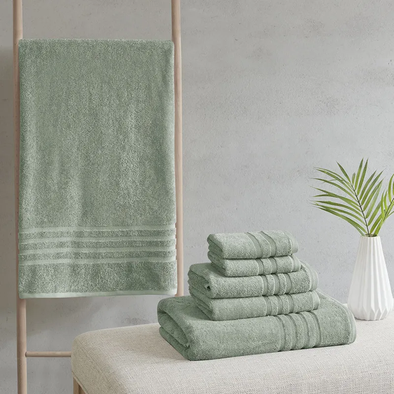 Nurture Sustainable Antimicrobial Bath Towel 6 Piece Set - Green