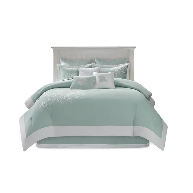 Harbor House Blue Coastline Oversized Cotton Jacquard Comforter Set