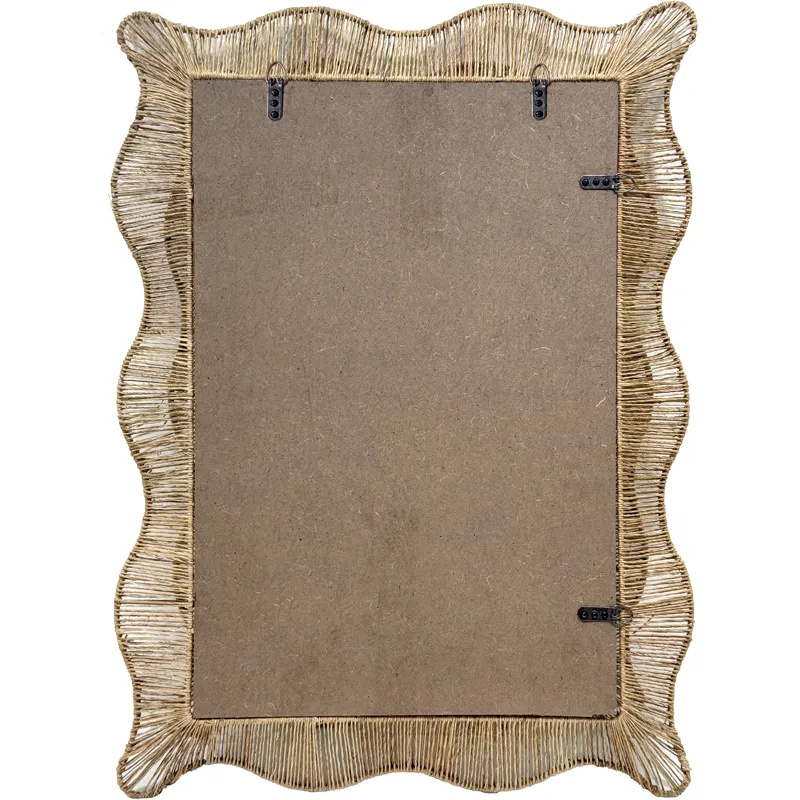 INK+IVY 26X36 Double-Layer Scalloped Natural Jute Wall Mirror Amelie Seagrass - Natural