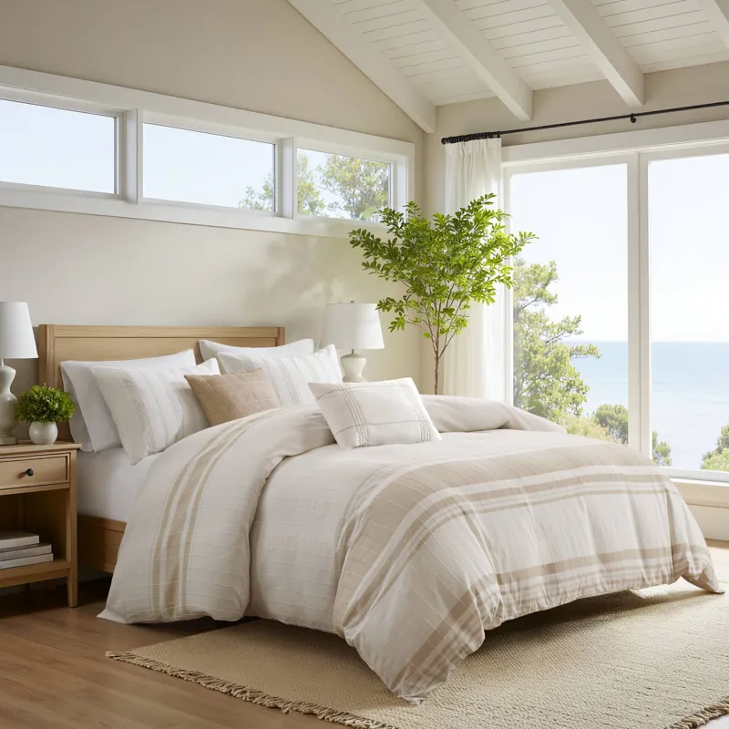 Harbor House Blue Morgan 5 Piece Cotton Jaquard Duvet Set