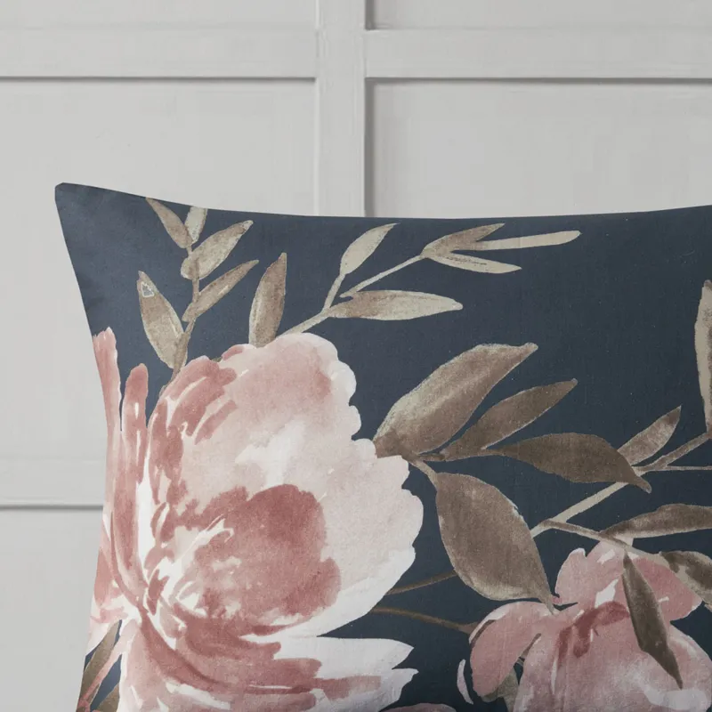 Camillia King 8 Piece Cotton Comforter Set - Navy