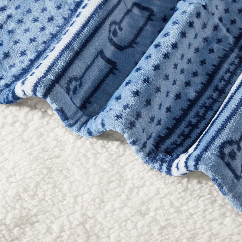 Woolrich Print Plush to Sherpa Heated Throw