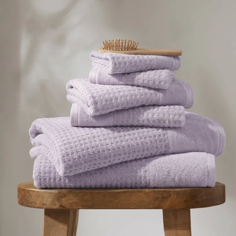 Madison Park Spa Waffle Cotton Jacquard Bath Towel 6 Piece Set