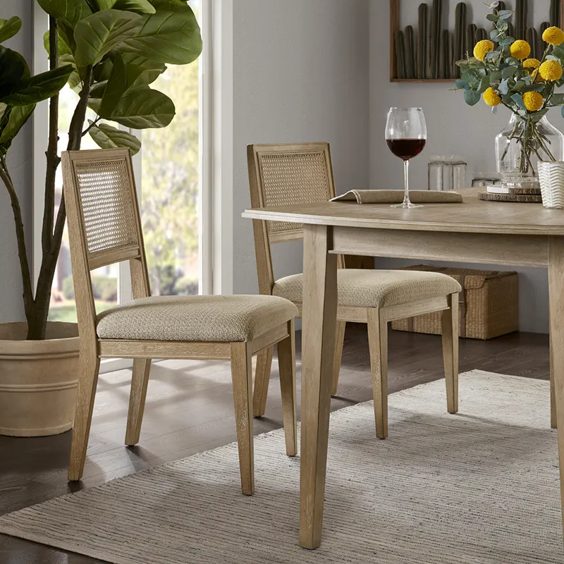 Kelly Armless Dining Chair Set of 2 - Light Brown