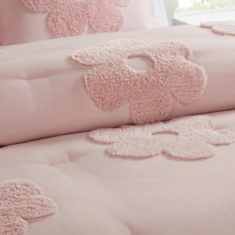Urban Habitat Kids Gracie Floral Reversible Tufted Chenille Comforter Set with Flower Throw Pillow