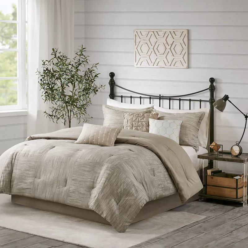 Madison Park Walter 7 Piece Printed Seersucker Comforter Set
