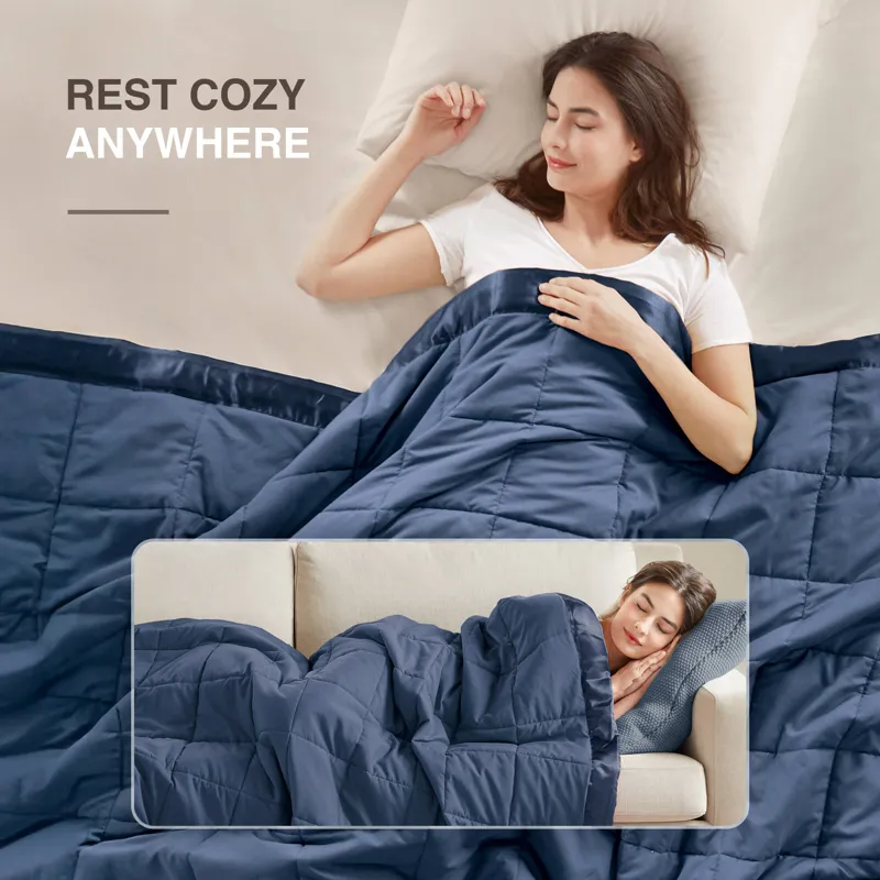 Madison Park Windom Lightweight Down Alternative Blanket with Satin Trim
