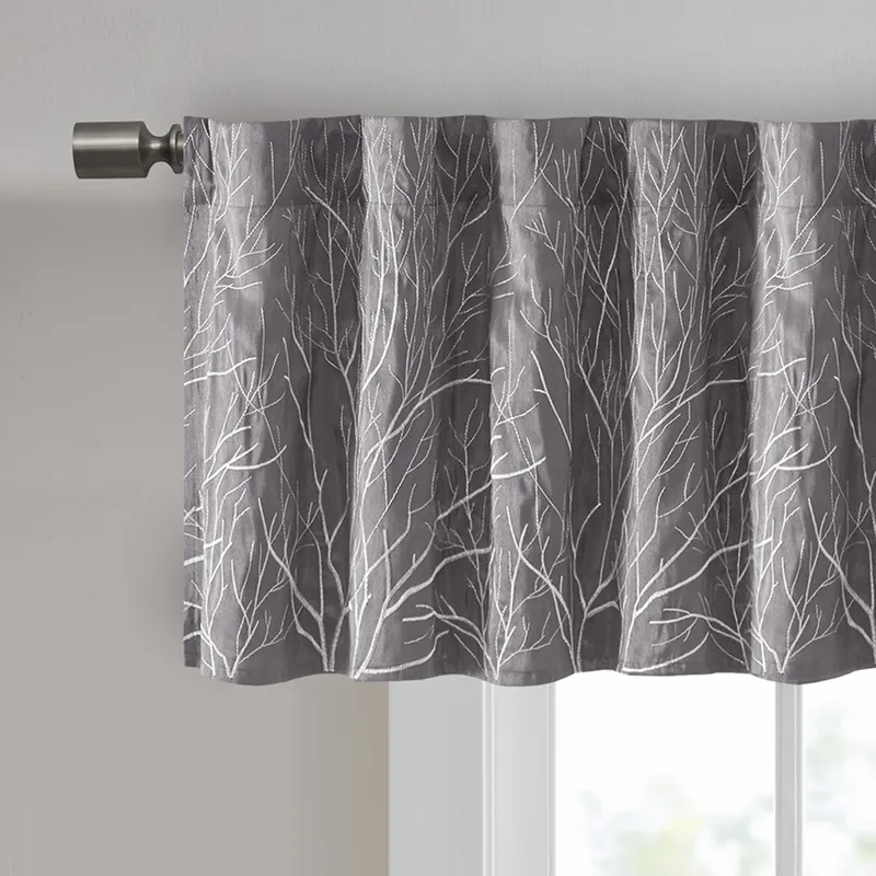 Madison Park Andora Faux Silk Embroidered Window Valance