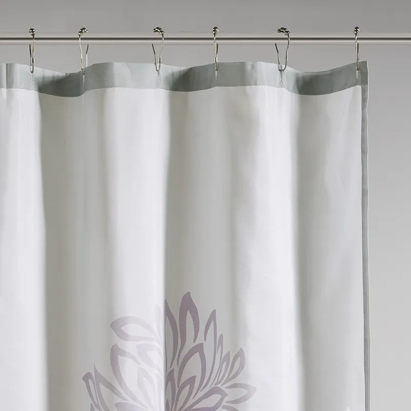 Madison Park Essentials Maible Printed Floral Shower Curtain - Purple
