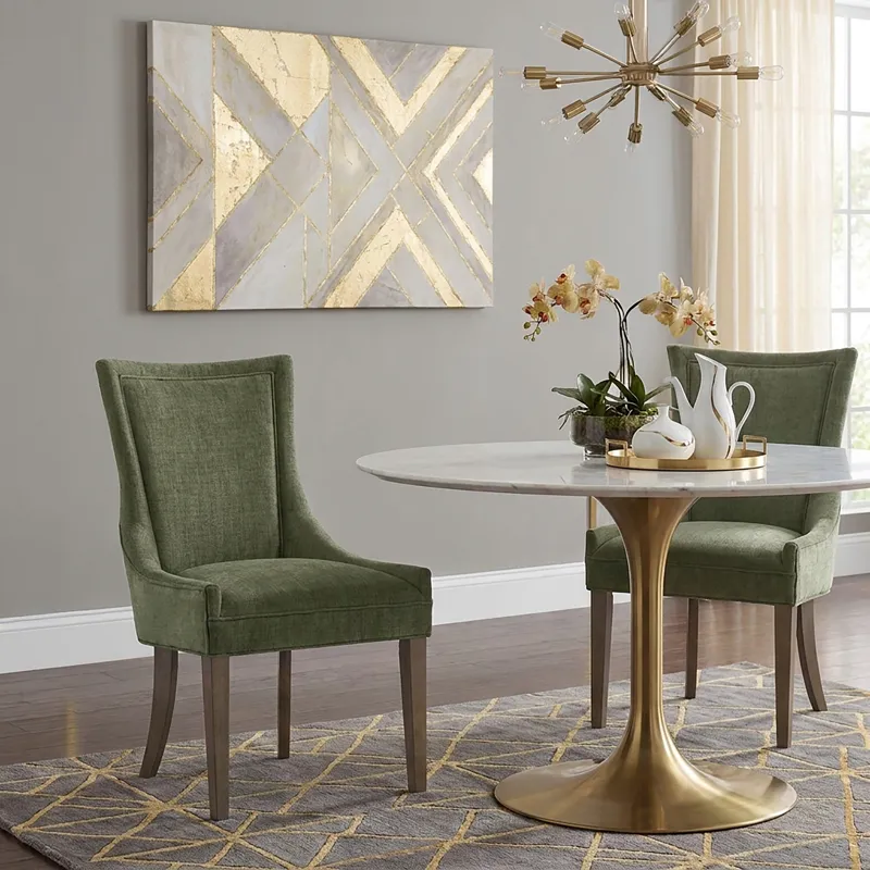 Madison Park Signature Ultra Upholstered Dining Side Chairs with wood legs (Set of 2)