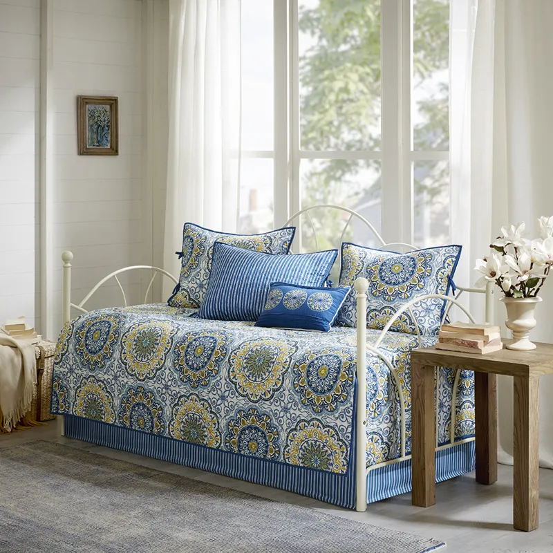 Madison Park Tangiers 6 Piece Reversible Daybed Cover Set - Blue