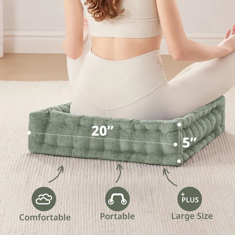 Intelligent Design Azza Poly Chenille Square Floor Pillow Cushion Compress Pack