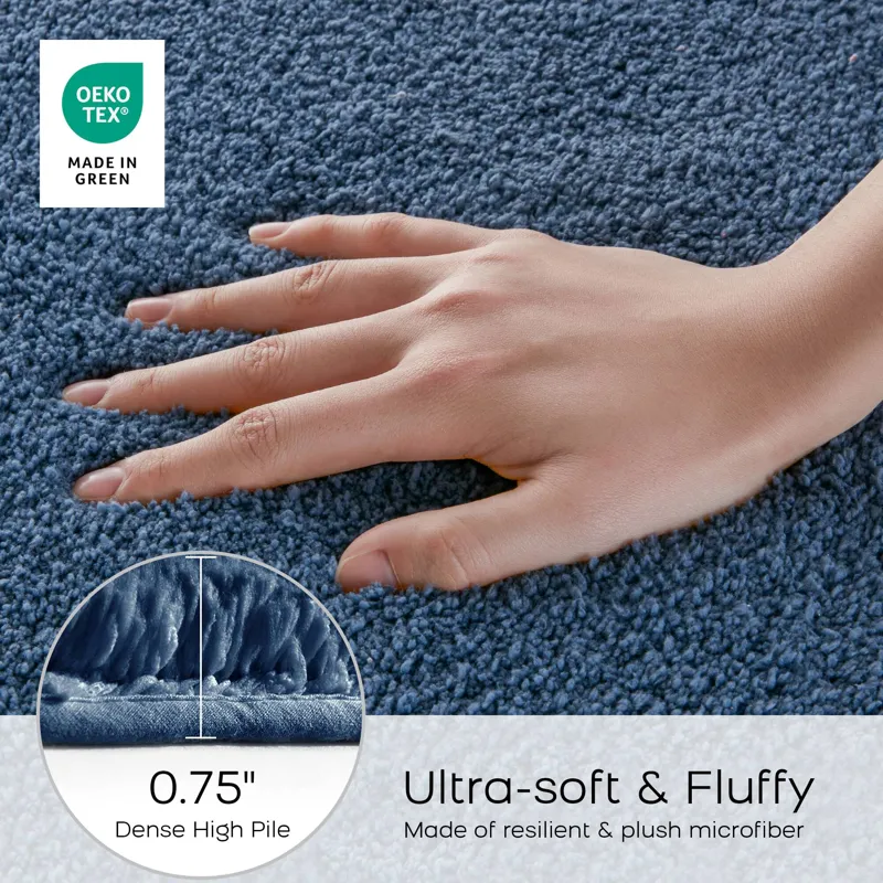Marshmallow Bath Rug - Slate Blue
