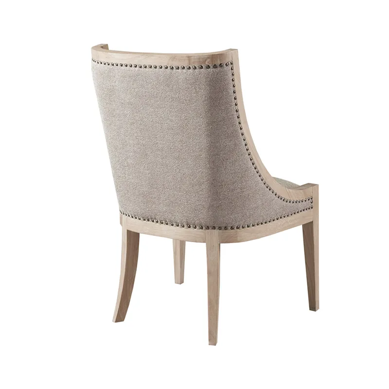 Elmcrest Upholstered Dining Chair with Nailhead Trim - Linen