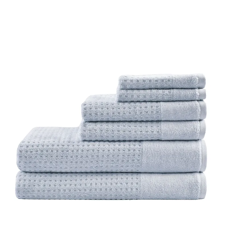 Madison Park Spa Waffle Cotton Jacquard Bath Towel 6 Piece Set