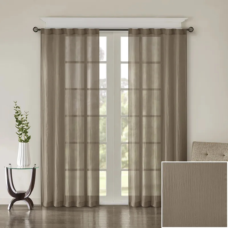 Madison Park Harper Solid Crushed Curtain Panel Pair