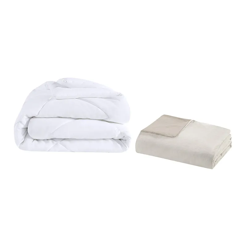 Dover Full/Queen 5 Piece Organic Cotton Oversized Comforter Cover Set w/removable insert - Natural