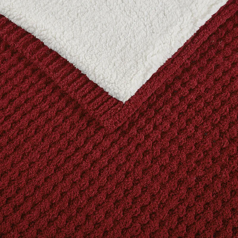 Madison Park Rowan Waffle Knit Chenille Throw