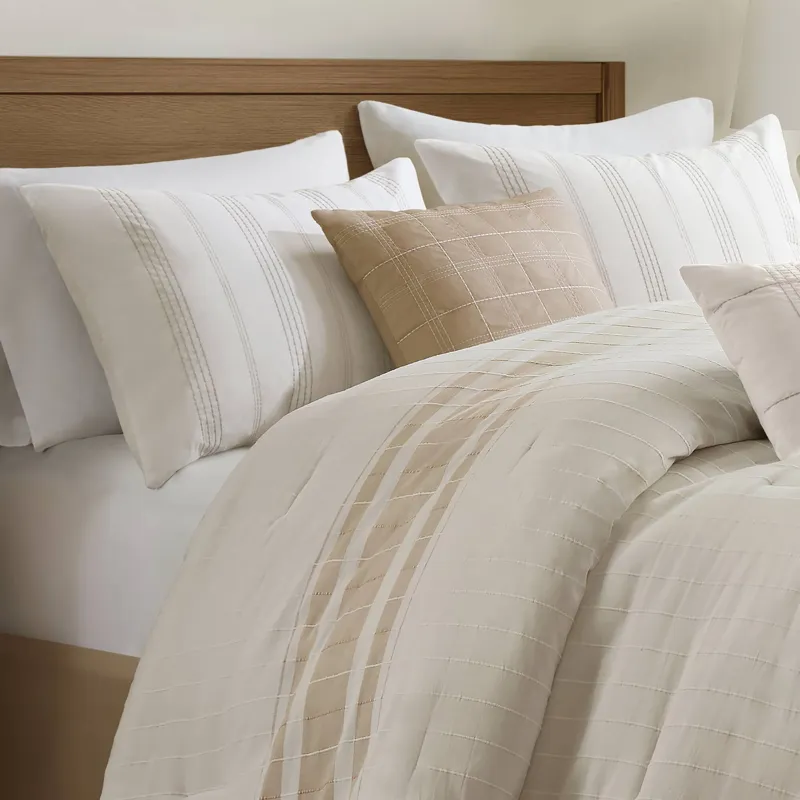 Harbor House Blue Morgan 6 Piece Cotton Jacquard Oversized Comforter Set