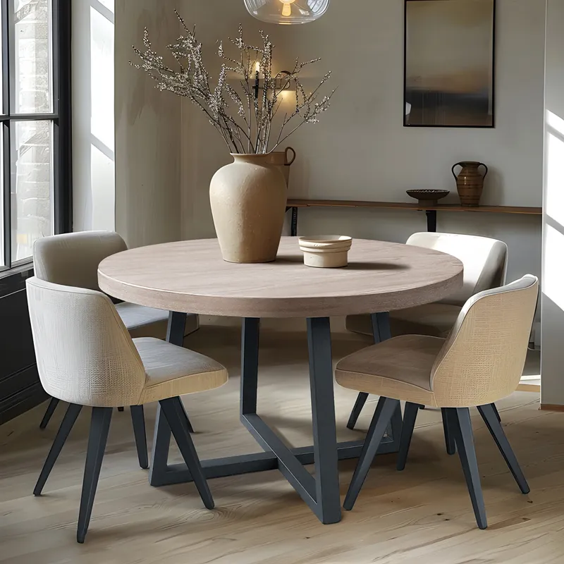 Reagan Round Dining Table - Wheat/Slate