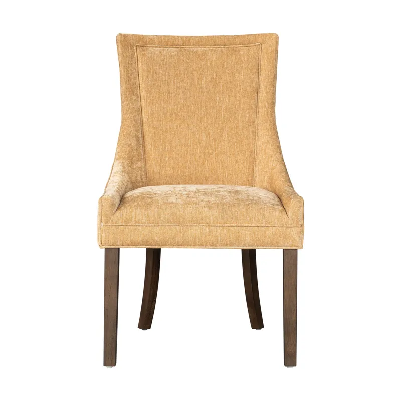 Ultra Ultra Upholstered Dining Side Chairs with wood legs (Set of 2) - Gold