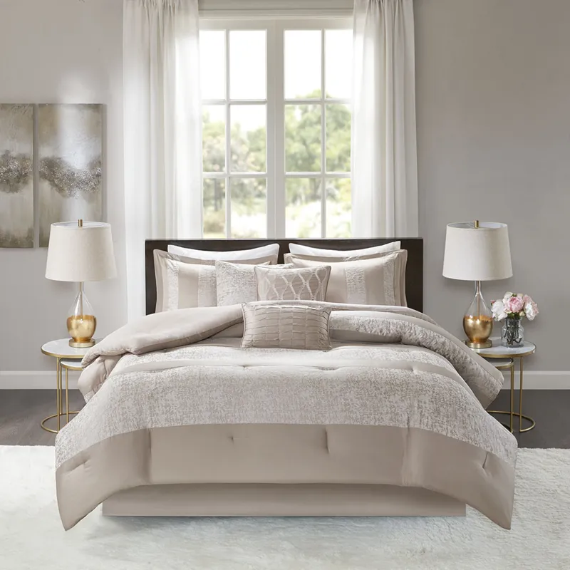 Madison Park Ava 7 Piece Chenille Jacquard Comforter Set