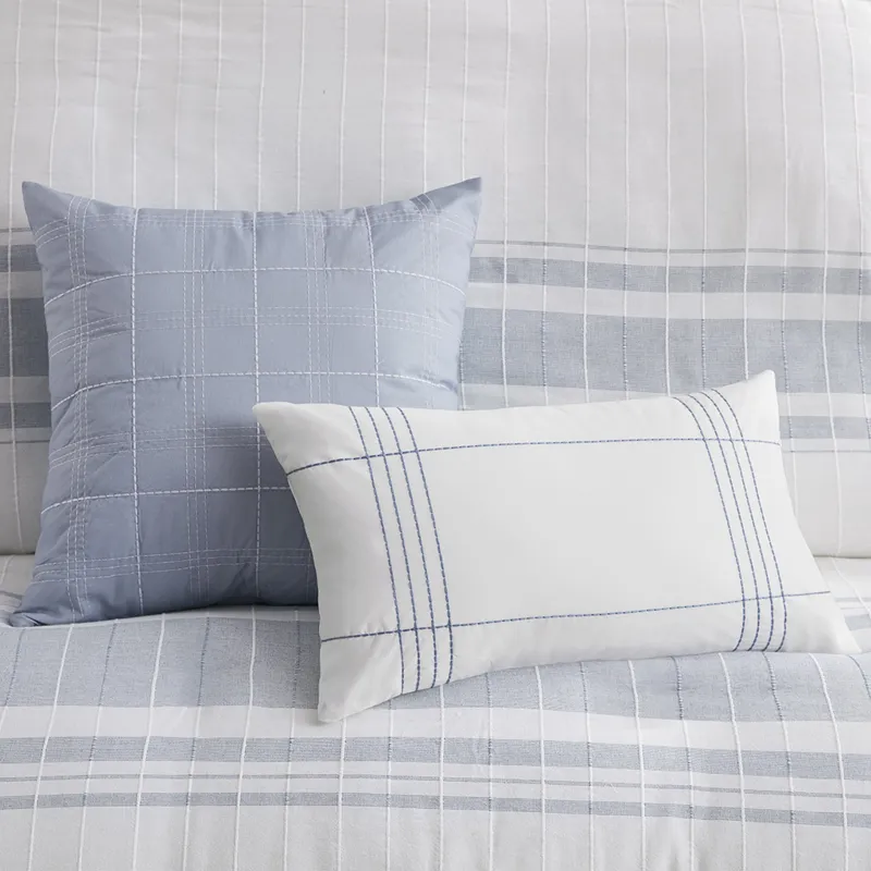 Harbor House Blue Morgan 5 Piece Cotton Jaquard Duvet Set