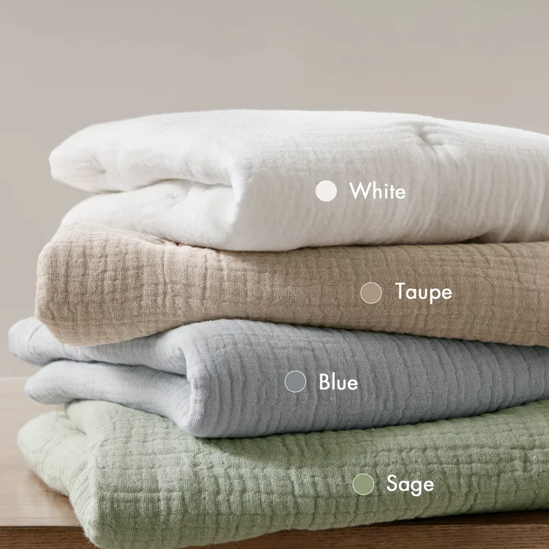 Breeze Cotton Gauze Embroidered Euro Sham - Taupe