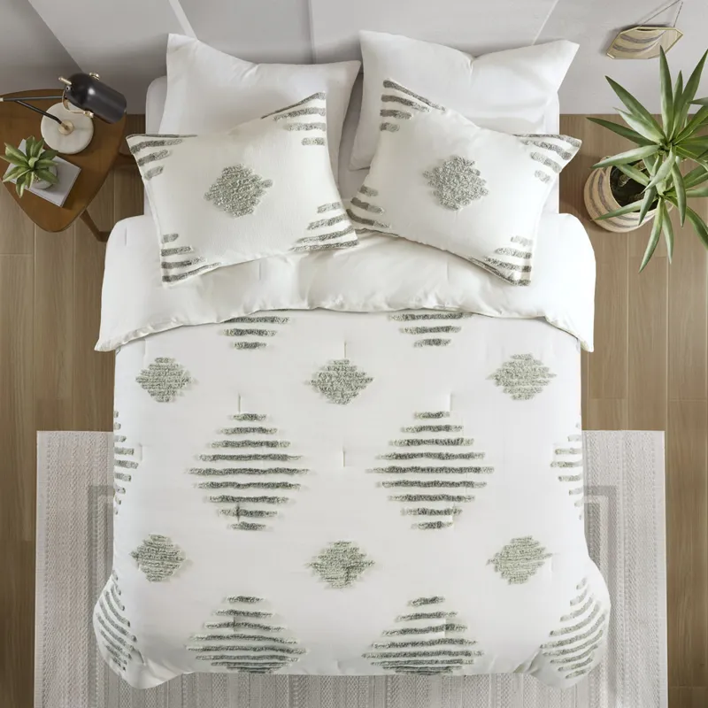 INK+IVY Tahli 3 Piece Cotton Blend Chenille Comforter Set