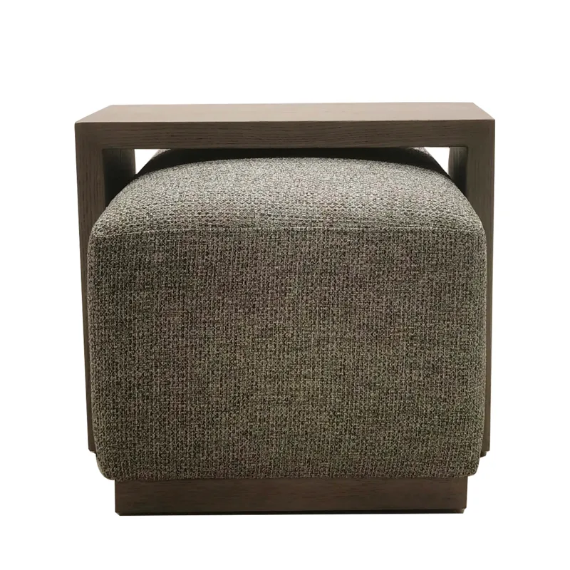 Peggy Bench/Cocktail Ottoman With Table - Tweed/Multi
