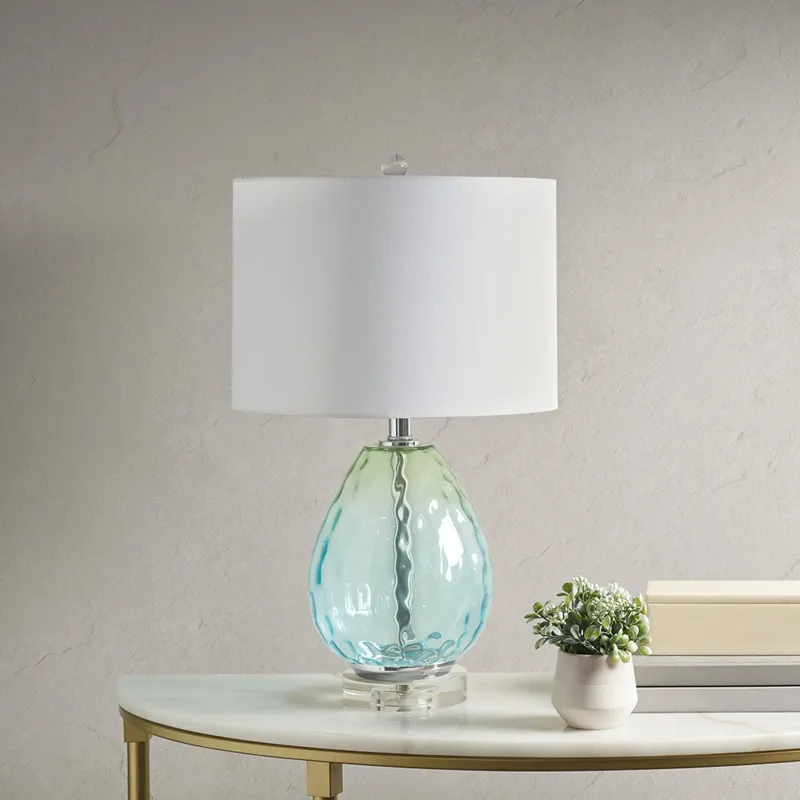 Borel Ombre Glass Table Lamp - Blue