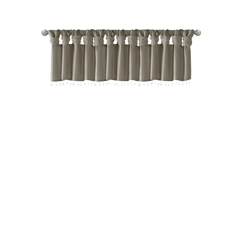 Madison Park Emilia Lightweight Faux Silk Valance With Beads