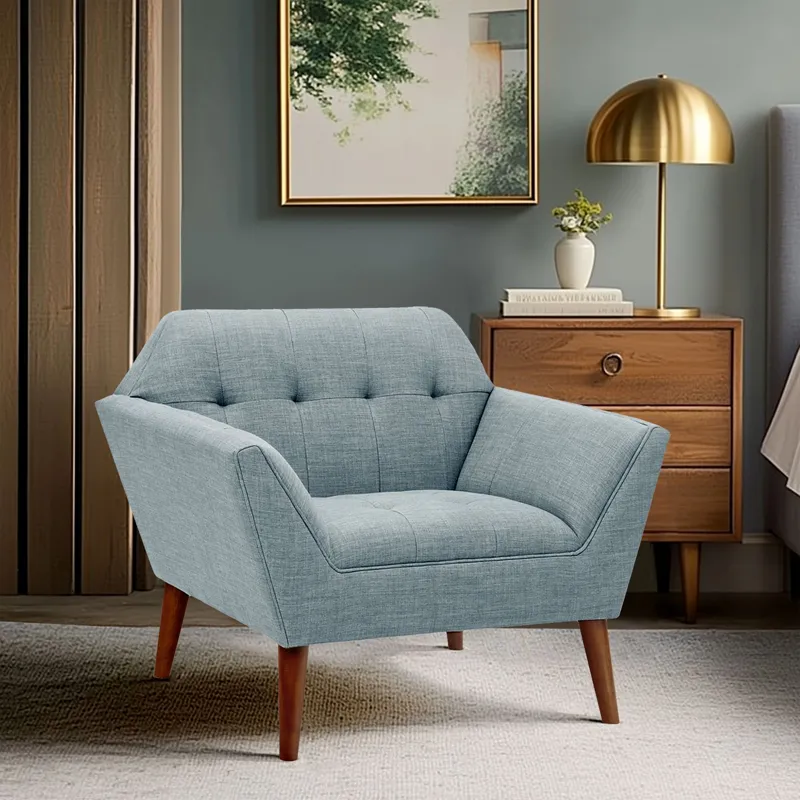 Newport Newport Wide Mid-Century Modern Lounge Chair - Light Blue