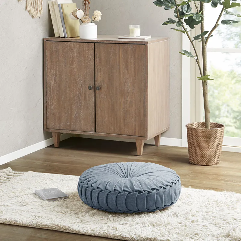Intelligent Design Loretta Poly Chenille Round Floor Pillow Cushion